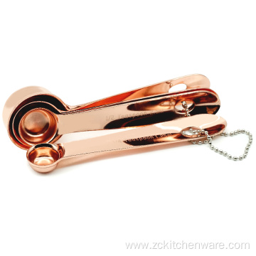 Copper-plated Stainless Steel Measuring Spoons Set Of 4